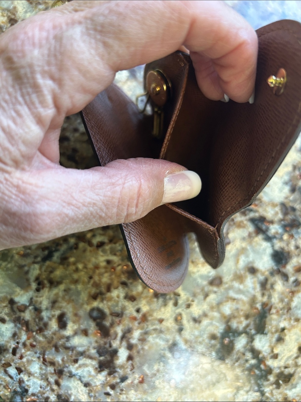 Louis Vuitton Monogram Snap Key Pouch in Brown and Gold - Picture 10 of 15